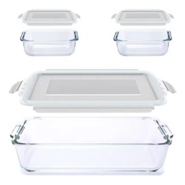 Refractario Bandeja Para Hornear 2.2l Y 2contenedores 370ml