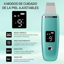 Skin Scrubber Facial, Limpiador Facial Ultrasnico con 4 Modos de Cuidado de la Piel, USB Recargable Skin Scrubber Peeling, Limpiador Facial para...   