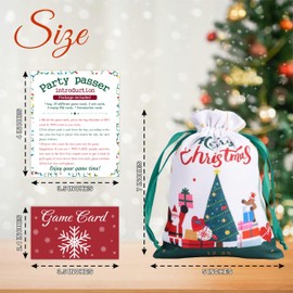 Christmas 44 Color Game Cards With A Bag, Santa Gift, Christmas Pass Game Bag Set, Christmas Funny Games To Play With Family, Friends，Fun Xmas Event，Home & Office Holiday Party Supplies & Favor - A03