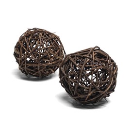 Rabbit Hole Hay - Solid All Natural Willow Chew Balls for Small Pets - Medium, 2 Pack - Enrichment & Dental Health