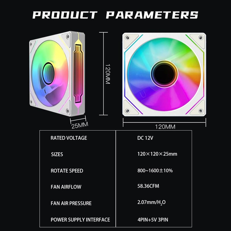 Jungle Leopard Prism4 Pro X3 120mm ARGB Case Fans,Infinity Mirror