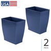 iDesign Small Plastic Bathroom Trash Can, Slim Rectangle Garbage Bin