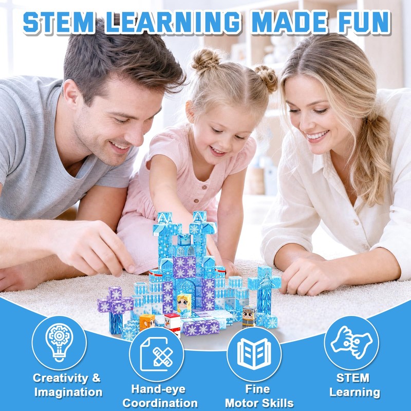 150Pcs 0.8in Magnetic Blocks, Building Cubes for Girls Ages 4-8