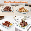 HoPliGhe Microwave Bacon Cooker Pan, Square Glass Bacon Tray for
