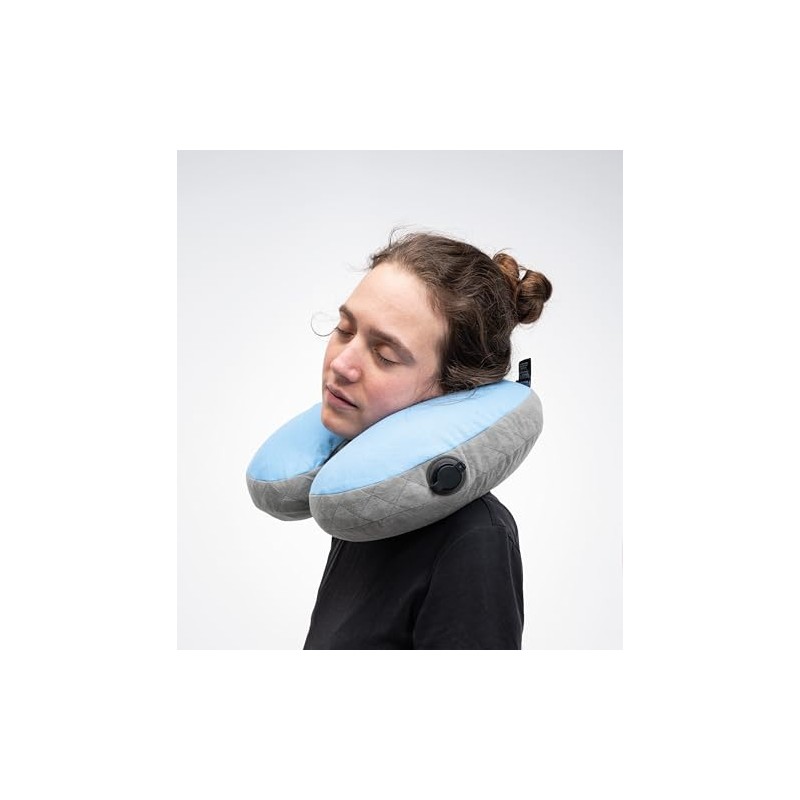 Cocoon Air Core Pillow Ultralight U-shaped Neck Support, Light Blue/Grey