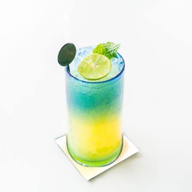 Cocktail Recipes Coasters Set - Luxury Gift Box and 4 Round, Wood, Cork Backed 10 cm Diameter Drink Coasters - Themed Cocktail Recipes Coaster Boxed Set Gifts