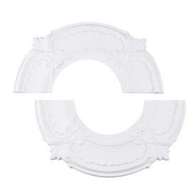 Split Design 12 Inch Ceiling Medallion for Lights & Fans - 5 Inch Cutout, Detachable PU Segments, Easy Install, White Ceiling Plate Decor