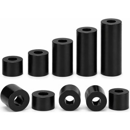 Black Nylon Spacers Plastic Standoff Washers (Pack of 10) (M6 / 6mm, 15mm)