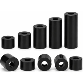 Black Nylon Spacers Plastic Standoff Washers (Pack of 10) (M6 / 6mm, 15mm)