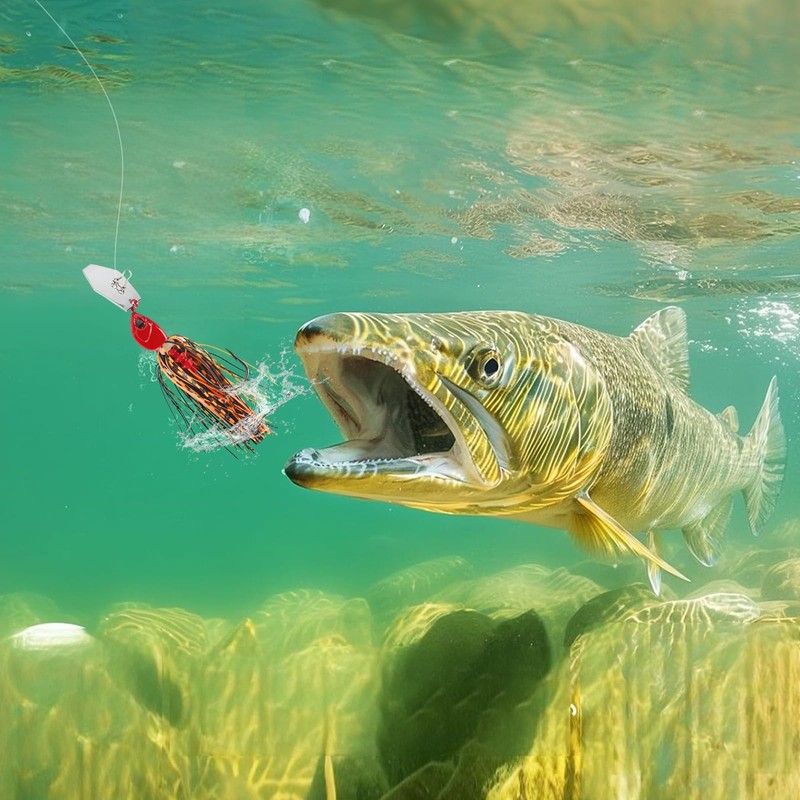 Jortmrd Chatterbait Artificial Bait Set, 15 g Chatterbait Pike, Perch