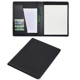 STILORD 'Malcolm' Leather Portfolio A4 Writing Case Vintage Document Folder for Business Work Meeting Conference Case Organizer Genuine Leather, Colour:Black