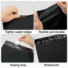 TRAEKESYI Black Bulk Shipping Bags 14.5 x 19 Inch 1000 pcs Poly Mailer for Clothing, T-shirt Large Durable Waterpoof Plastic Packaging Envelopes for Small Business Slef Seal