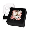 Gcardist Auto-pop Up 4 Cupcake Boxes with Window Black 12