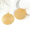 Boho Gold Texture Disc Drop Earrings for Women Vintage Hammered