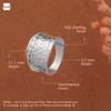 Amberta Women's 925 Sterling Silver Hammered Ring: Size 10