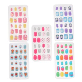 Healvian 120 Pieces Cartoon Nail Art Patches 5 Boxes Child Manicure Supplies Safe Easy to Apply
