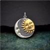 Fashion Jewelry HAPPY FACE CRESCENT MOON gold SUN Pendant On