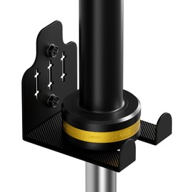 JNIHEEP Barbell Wall Holder,Single Olympic Hanger,Garage Gym Bar Wall Rack,Vertical Barbell Mount Rack,Space Saving Commercial or Home Gym Accessory,Holds Under 33mm Bar Size(Black)