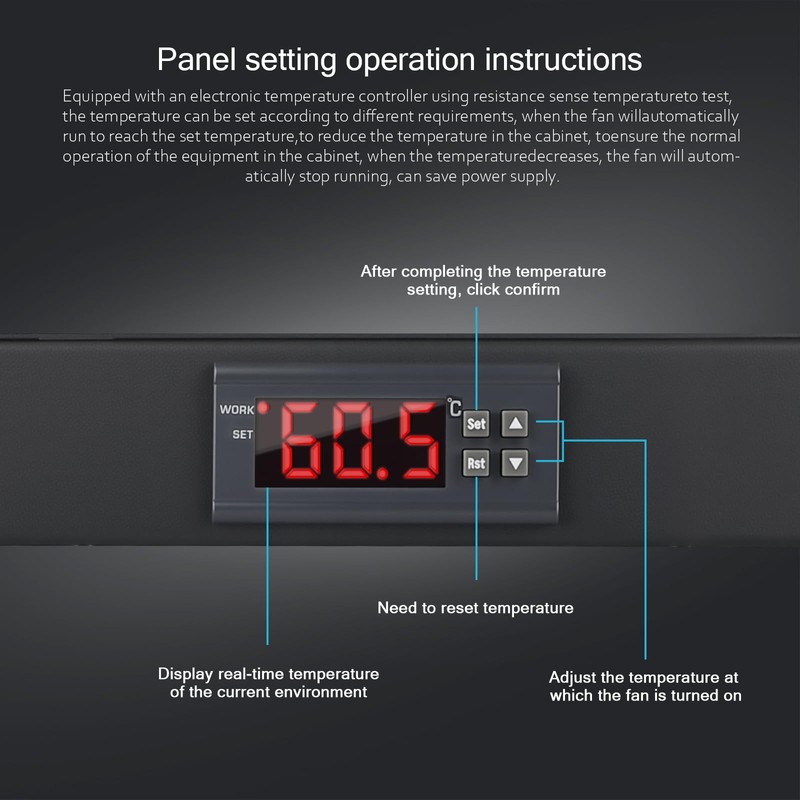 Rack Mount Fan 1U Network 19”Racks with Digital Display Screen