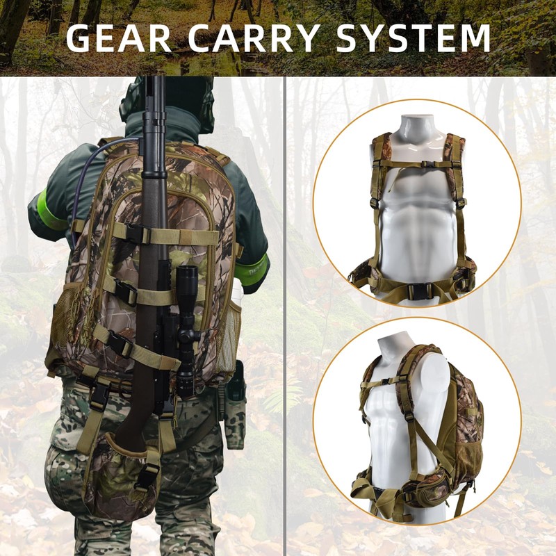AUMTISC Hunting Bag Backpacks for Men with Rifle Holder, 40L
