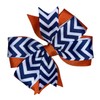 Navy & Orange Chevron Pinwheel Hair Bow 4"
