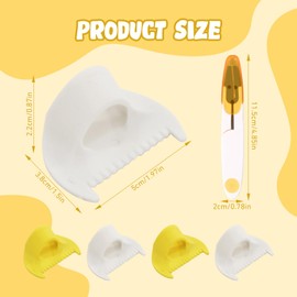 Mzario 4pcs Edge Stitch Lock Sewing Gauge with 1 Small Scissors,Edge Sewing and Lockranding Tool,3mm/4mm Mini Sew-Ing Finger Ruler for Even Stitches Lightweight DIY Sew-ing Tools Kit.