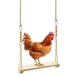 YonYeHong Swing Toys Xilófono, 2 Piezas De Juguetes De Pollo para Correr Aves De Corral, Gallo, Gallinas, Pollitos, Loros (Amarillo,1 Pieza de Columpio de Pollo)
