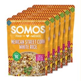 SOMOS Mexican Street Corn White Rice – Gluten Free, Non-GMO, Vegan & Microwavable Meals Ready to Eat - Delicious, Healthy & Convenient - Perfect for Burrito Bowls, Tostadas & More | 8.8 oz (Pack of 6)