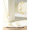AICase Clover Jewelry Set,18K Gold Plated Lucky Clover Bracelet,Four Leaf