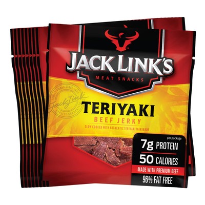 Jack Link's Beef Jerky, 20 Count Multipack Bags – Flavorful Meat Snack for Lunches, Ready to Eat – 7g of Protein, Made with Premium Beef – Teriyaki Flavor, 0.625 oz Bags