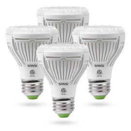 SANSI LED Grow Light Bulb for Seeds and Greens, Full Spectrum 10W Grow Light (150 Watt Equiv) with Optical Lens for Indoor Plant, High PPFD, E26 Base, 4-Pack