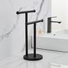Black Hand Towel Holder Stand, Double T-Shape Hand Towel Stand