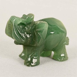 Cldaisy Green Elephant Ornament, Elephant Statue, Jade Stone Handcraft Natural Green Jade Stone Statue Decor Toys in Hand Home Décor Accents Sculptures