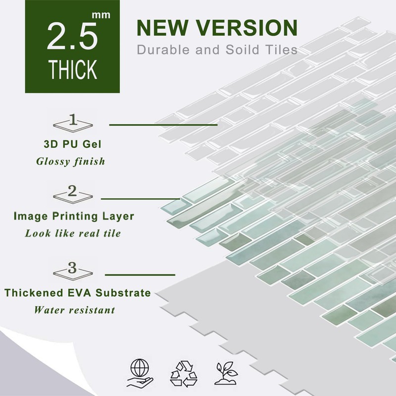 STICKGOO Peel and Stick Backsplash - 10 Sheets of 12”×12”
