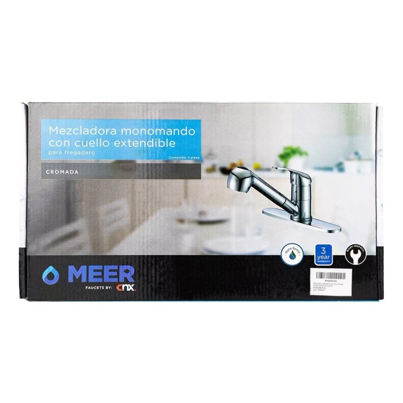 Meer Faucets By Cnx Mezcladora Monomando Con Cuello Extendible Para