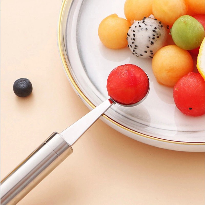 Unbranded 2PCS Stainless Steel Watermelon Fruit Cutter Slicer + Baller