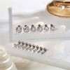 Minnario 7Pairs 2-8mm Flat Back Stud Earrings Hypoallergenic Stainless Steel