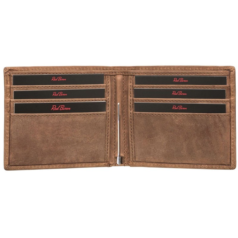 Red Baron Men´s wallet purse genuine cow leather brown exclusive