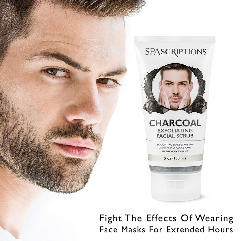 Spascriptions Charcoal Facial Cleanser Exfoliating Facial Scrub Face Wash with