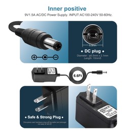 ycwwzzh 9V AC/DC Boss Guitar Pedal Adapter Charger with Boss PSA-120S DS-1 RC-1 RC-3 TU-2 TU-3 SD-1 RV-5 RV-6 DD-3 DD-7 DD-20 ME-50 ME-80 GT-10 HM-2 GT-1B Power Cable Cord
