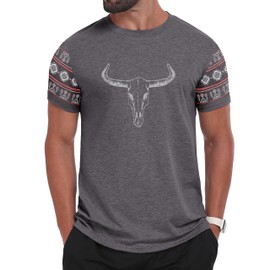 Men's T-Shirts Casual Summer Western Aztec Print Short Sleeve Tops Basic Comfortable Tees Shirts