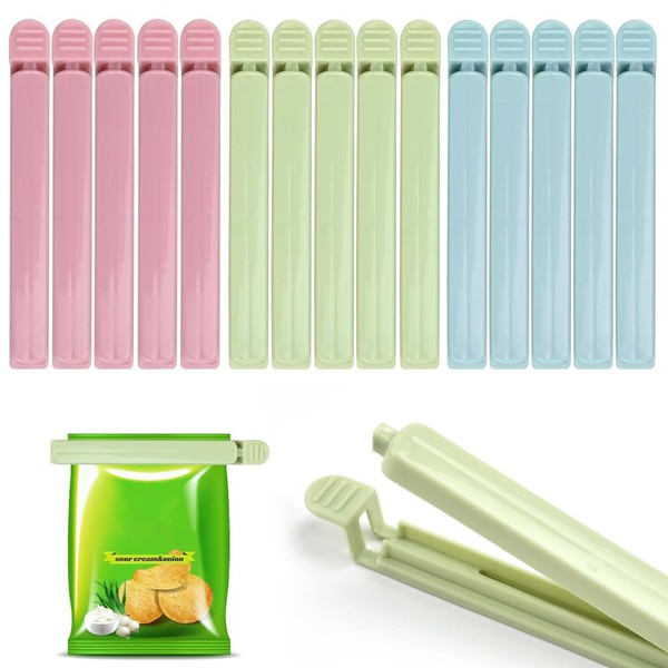 SLTAXAR Pack of 45 Sealing Clips Bag Clips 12 cm Clips Food Freezer Clips Long Closures Clips for Bags Food Clips Plastic Sealing Clip Clips Colourful Sealing Clips for Bags