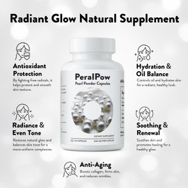 Organic Pearl Powder Capsules 1500mg | Pure Pearl Extract Supplement for Skin Radiance, Eye Health & Nail Strength | 100% Natural Calcium + Amino Acids | Non-GMO, Vegan, 60 Capsules