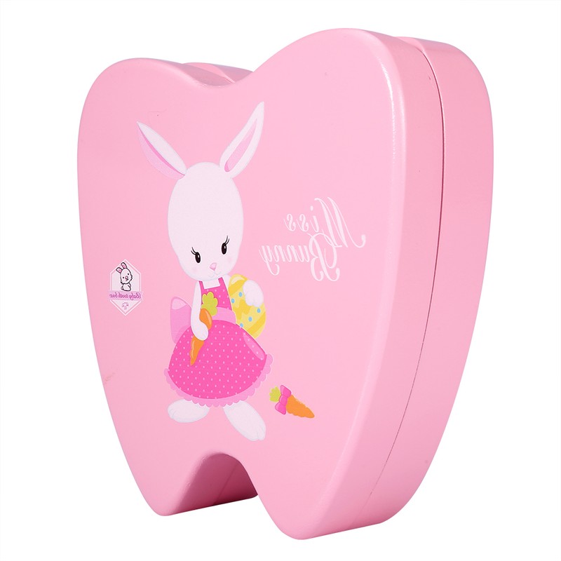 Baby Tooth Box Wooden Children Milk Teeth Collection Organizer Souvenir