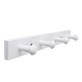 Wall-Mounted Hook Coat and Hat Rack | Decorative Household Items | Entrance | Foyer | Hallway | Bathroom | Bedroom (4 Hooks, White)