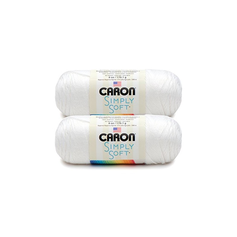 Bulk Buy: Caron Simply Soft Yarn Solids (2-Pack) (White)