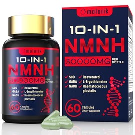 molorik NMNH (Dihydronicotinamide Mononucleotide), 1000mg Per Serving NAD High Purity Supplement Alternative, Capsules Gluten Free, Non-GMO, for Anti-Aging, Energy, Focus - 064