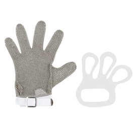 Restaurantware Life Protector 9.3 x 4.7 Inch Kitchen Glove For Cutting 1 306-Grade Steel Metal Glove - Level-9 Protection Heavy-Duty Stainless steel Cutting Glove Dishwashable To Slice Or Dice