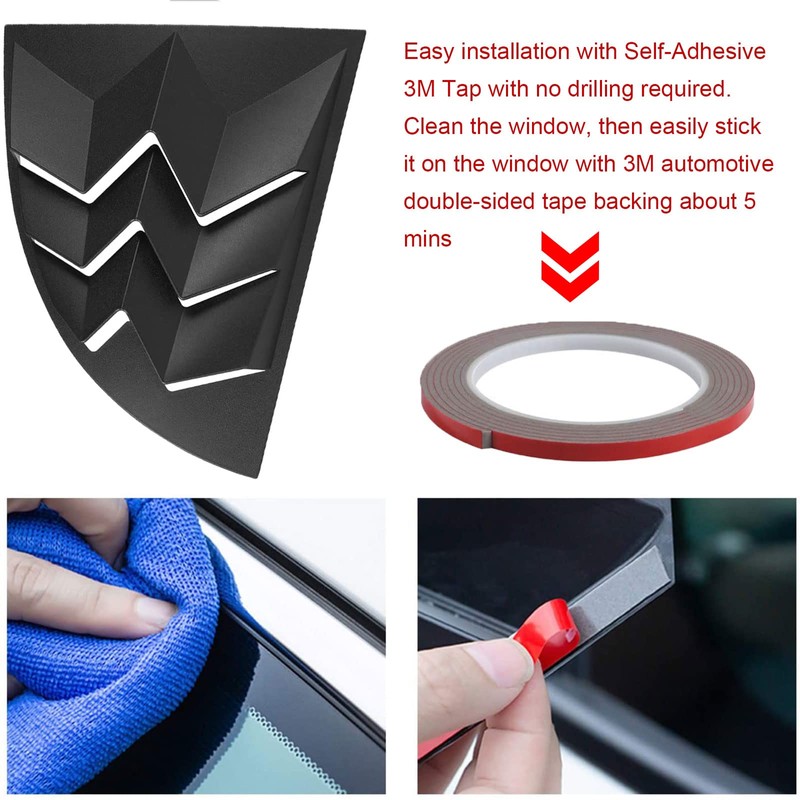 XXXCARXXX Side Window Louvers Windshield Sun Shade Rain Shade Vent