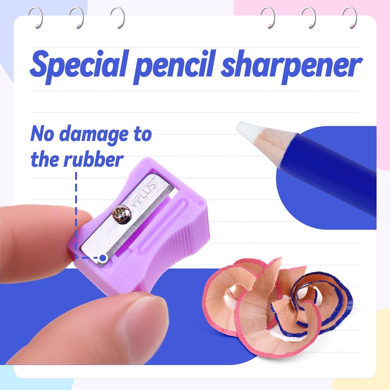 YPLUS Detail Eraser Pencils, Fine Detail Eraser with Sharpener, Perfect